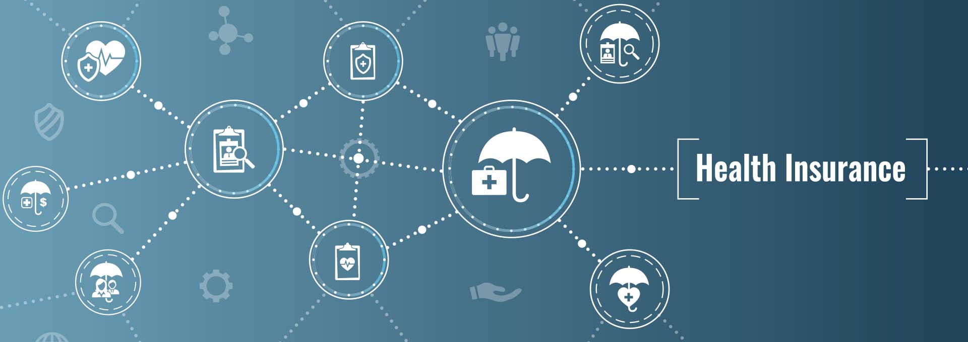 Artistic figure showing multiple circles filled with medical icons