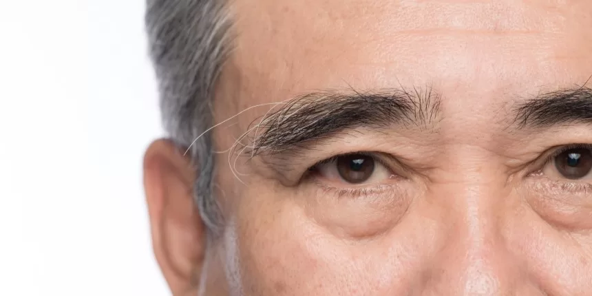 Photo of middle aged man with right eye bag